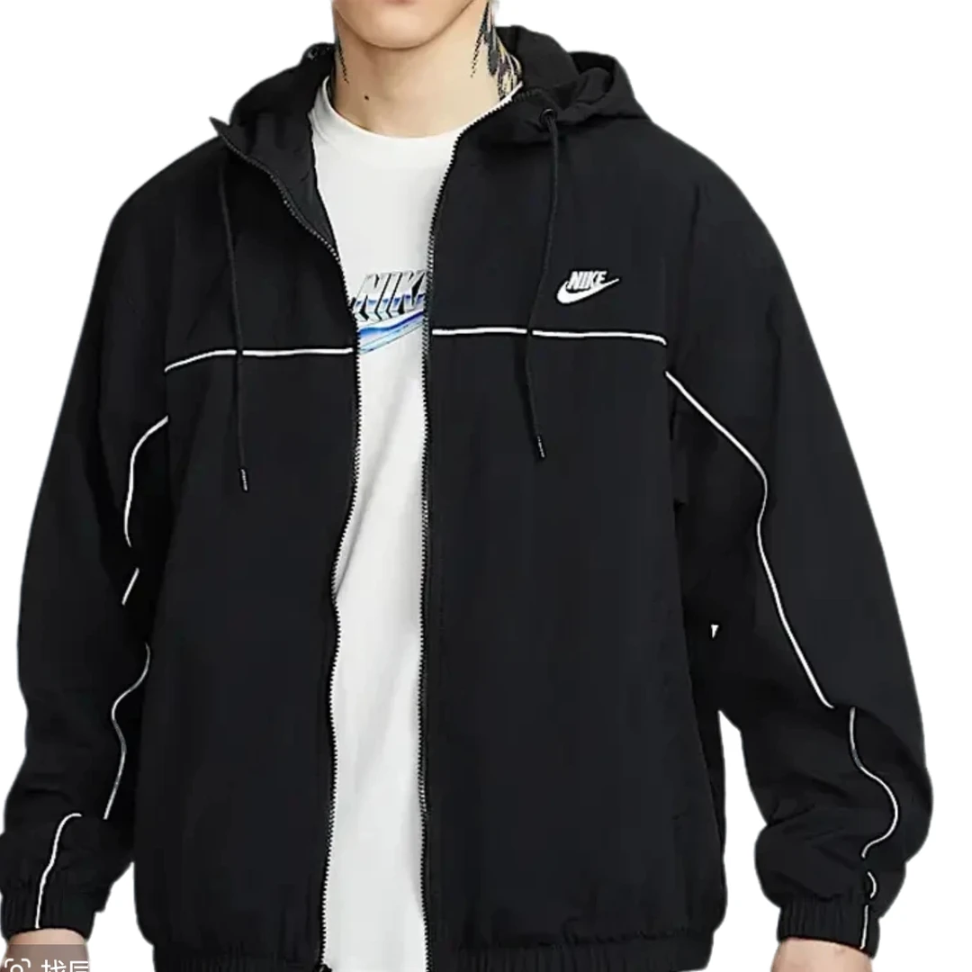 【秋季上新】男连帽夹克春新款外套宽松复古运动拼接HJ2013010