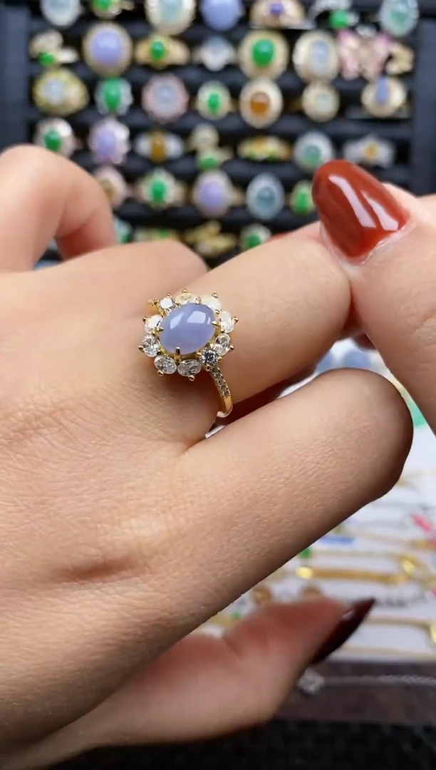 银S925镶嵌戒指翡翠172