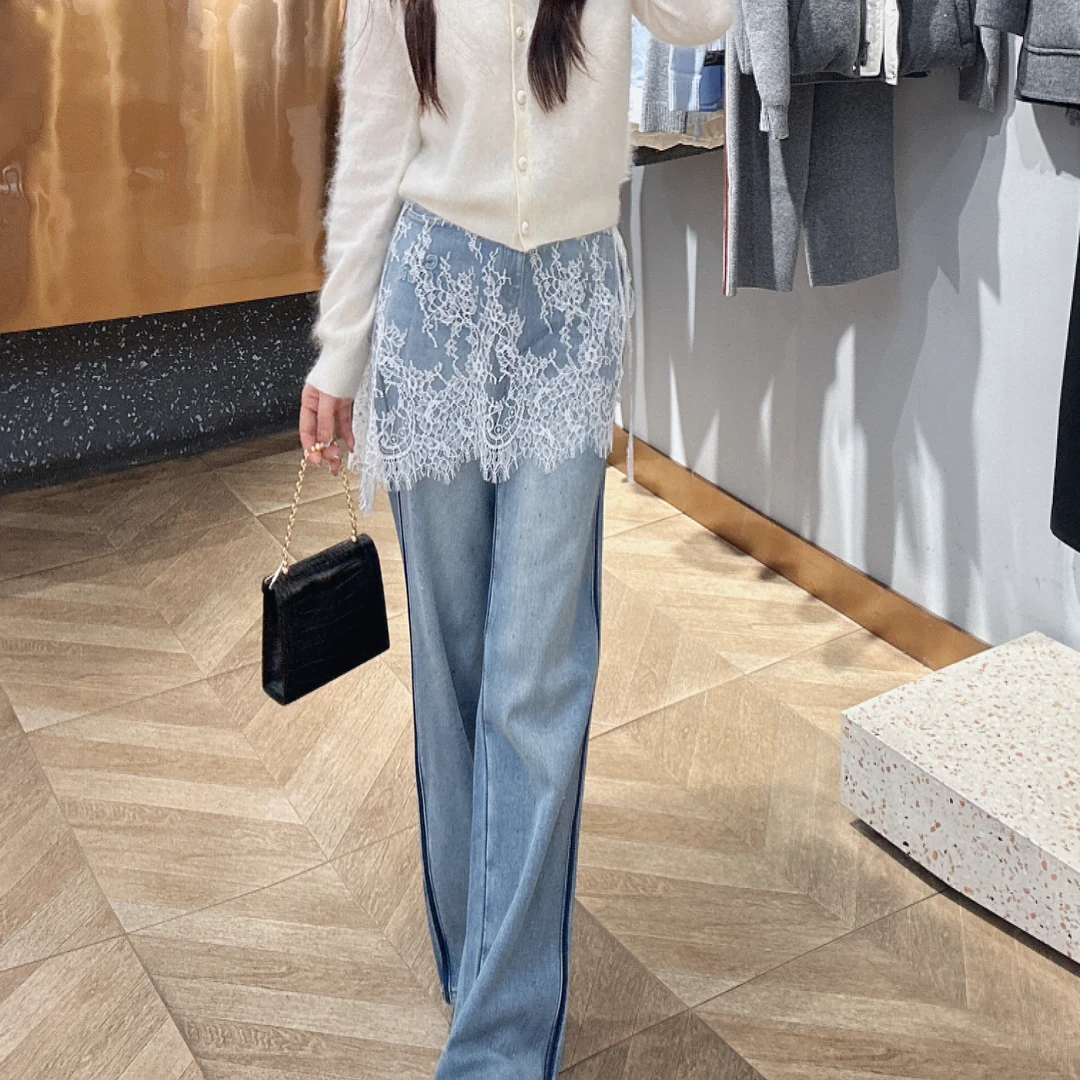 COCOON 可可尼蕾丝系带牛仔裤25年冬25411AC173348——1899