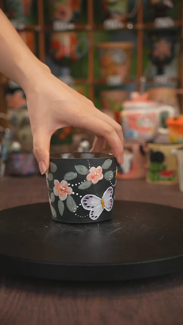 紫砂油画手绘釉下彩