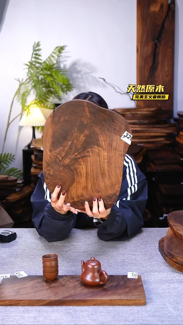 木北美黑胡桃原木.干裂疤结不属于商品质量问题完美主义者慎拍