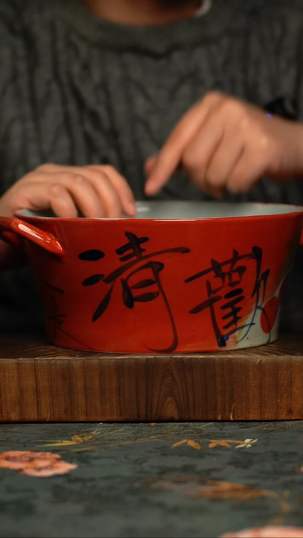 瓷片釉下彩手工手绘同款陶器