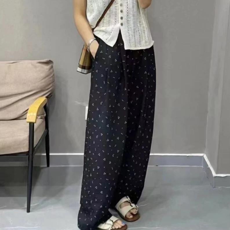 黑色阔腿裤女2025春季高腰显瘦网红宽松百搭拖地裤女潮流长裤