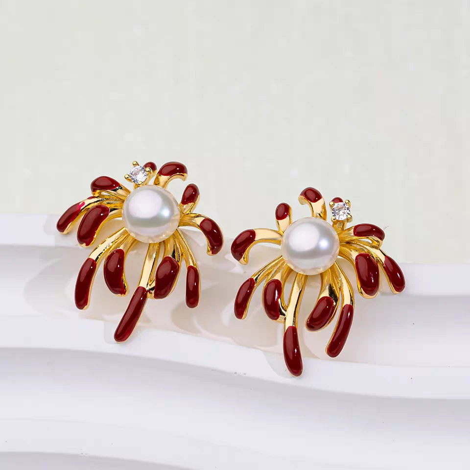 “烟花” 珍珠耳饰  6-7mm 2678H00DY