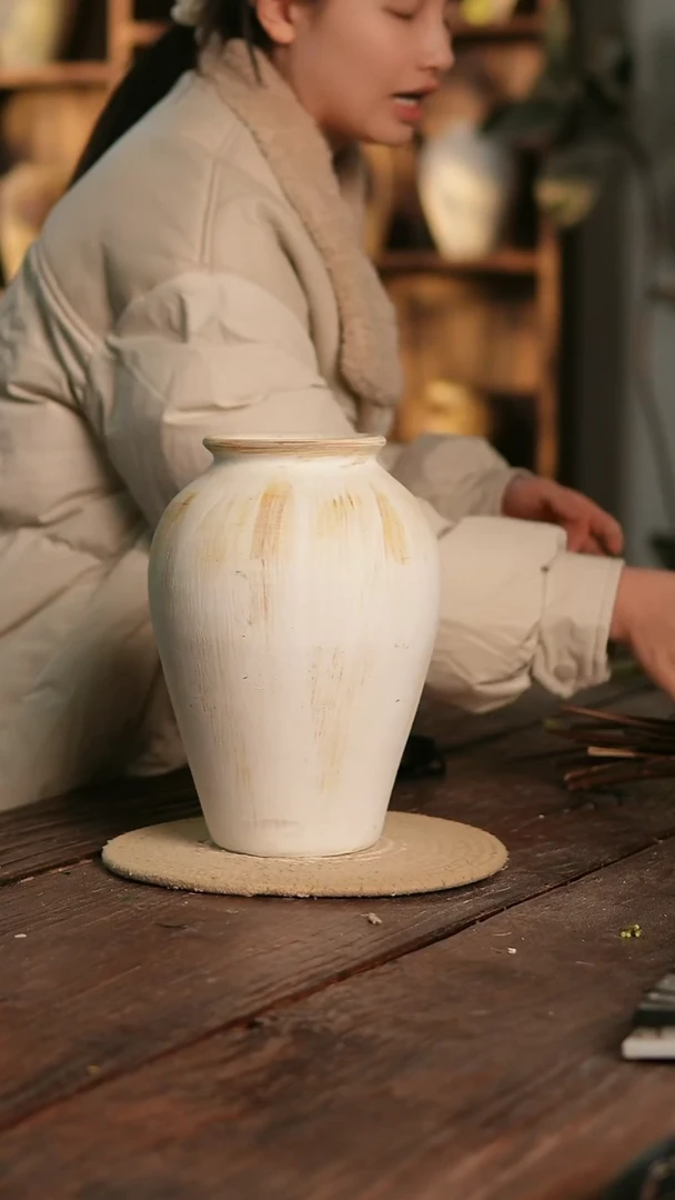 摆件19-425 陶瓷花器高25口径10