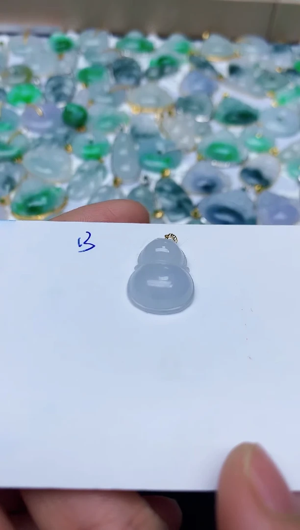 【闪购商品】翡翠颈饰18K金镶嵌天然翡翠A货