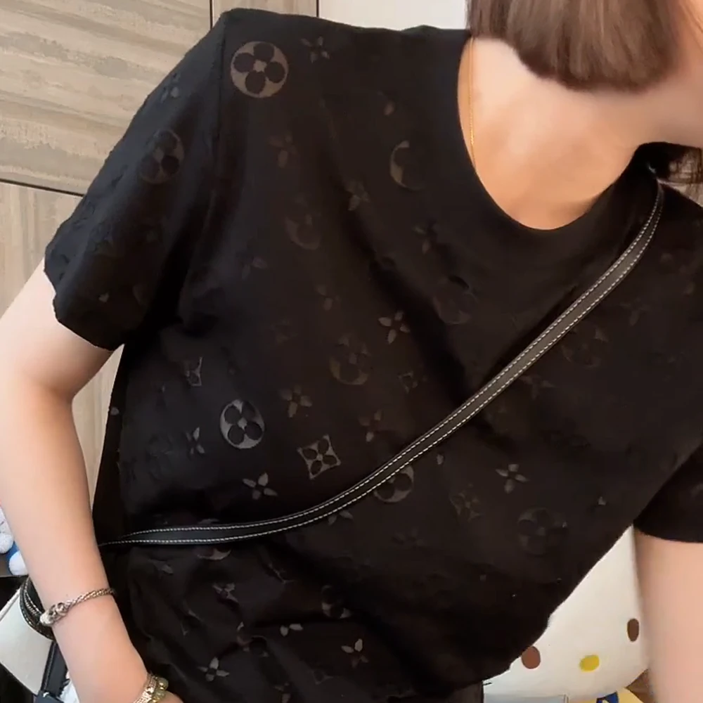 2025春夏烧花镂空圆领百搭短袖T恤