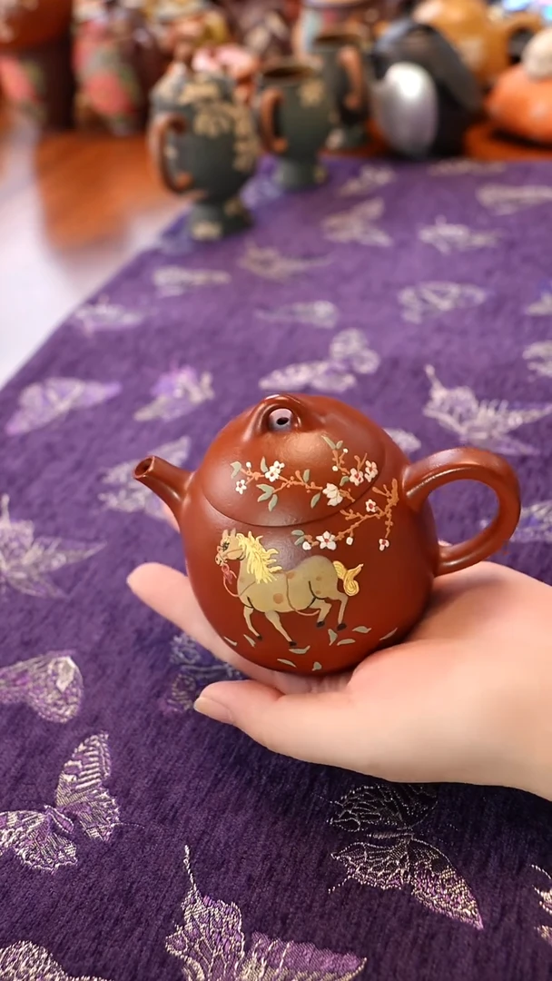 紫砂其他朱泥秦权壶
