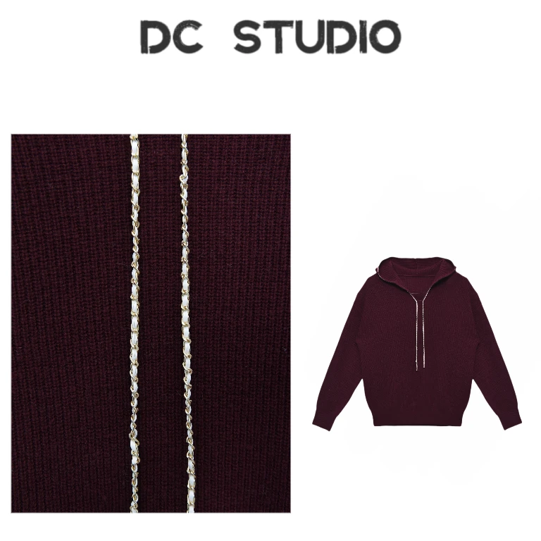 DC STUDIO【枫丹白露】2024秋冬新款休闲纯色百搭连帽保暖毛衣