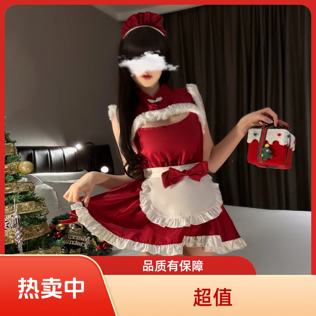 圣诞精灵 圣诞女主播套装cos性感万圣节可爱洛丽塔大码连衣裙