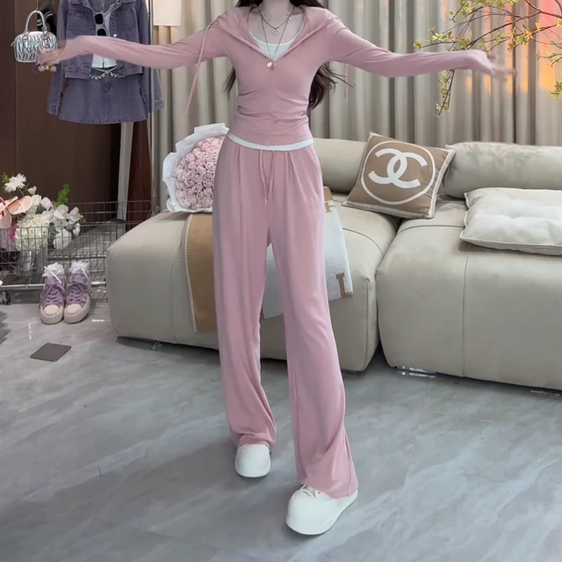 2025春季设计感韩版气质百搭假两件+休闲裤LK2501719