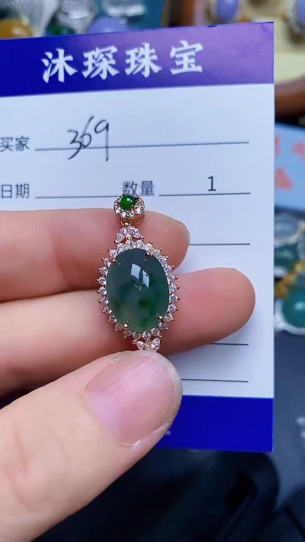 翡翠戒指银S925镶嵌3690