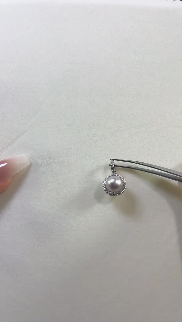 吊坠(不含链)银S925镶嵌海水珍珠真多麻吊坠