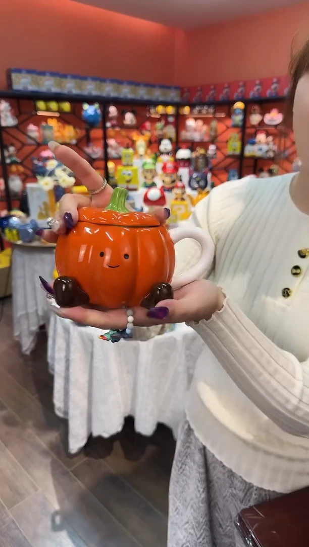 瓷片@@南瓜马克陶瓷水杯