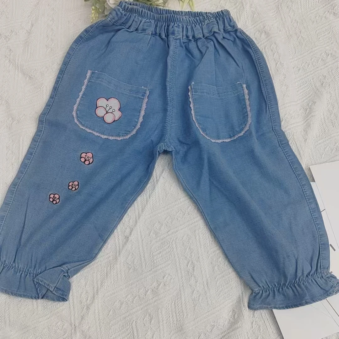 559 夏季女宝 小花牛仔防蚊裤