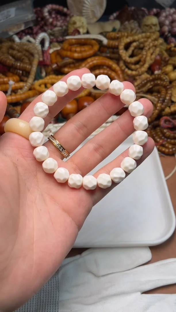 牛骨手串/手链N160 手工无相 骨瓷白