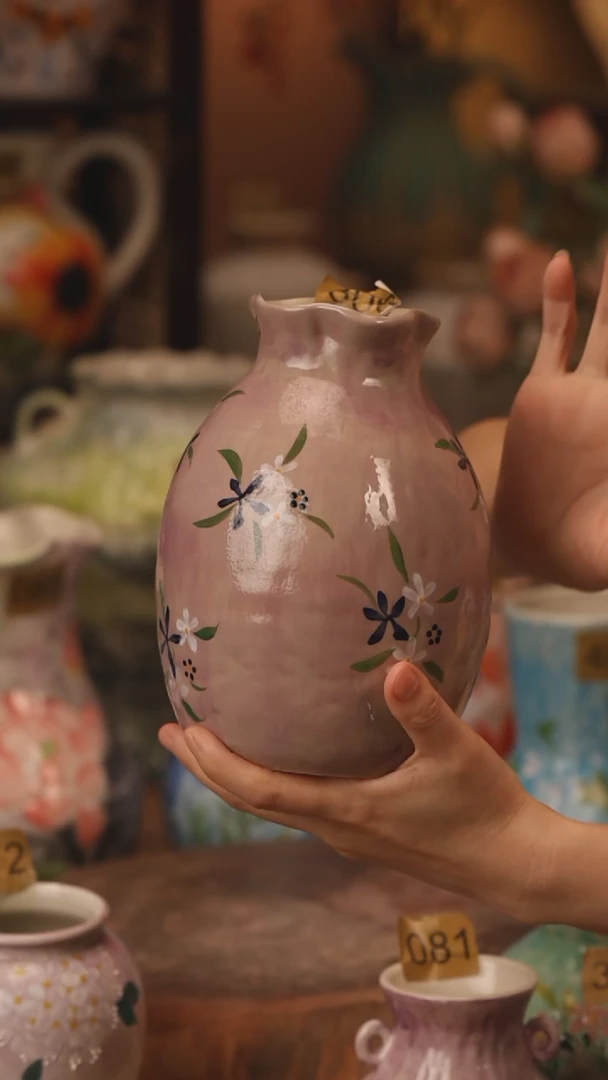 陶瓷306景德镇设计师手作花器摆件侘寂风