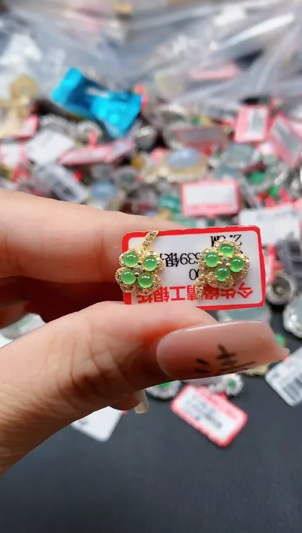 银S925镶嵌戒指翡翠天然A货缅甸翡翠