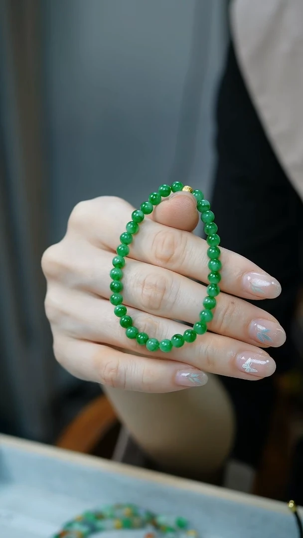 未镶嵌手串翡翠39-5+mm珠串/姿/3