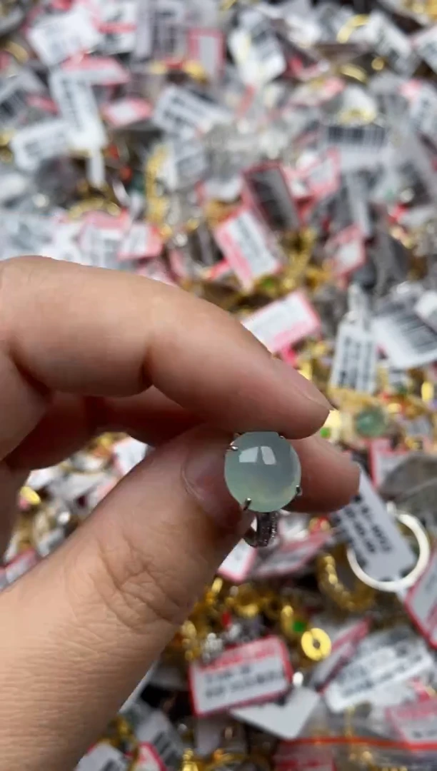 【闪购商品】翡翠戒指银S925镶嵌55555---5
