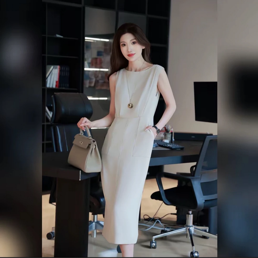 AMASS/阿玛施春夏新款时尚气质显瘦连衣裙百搭简约设计师 5500508