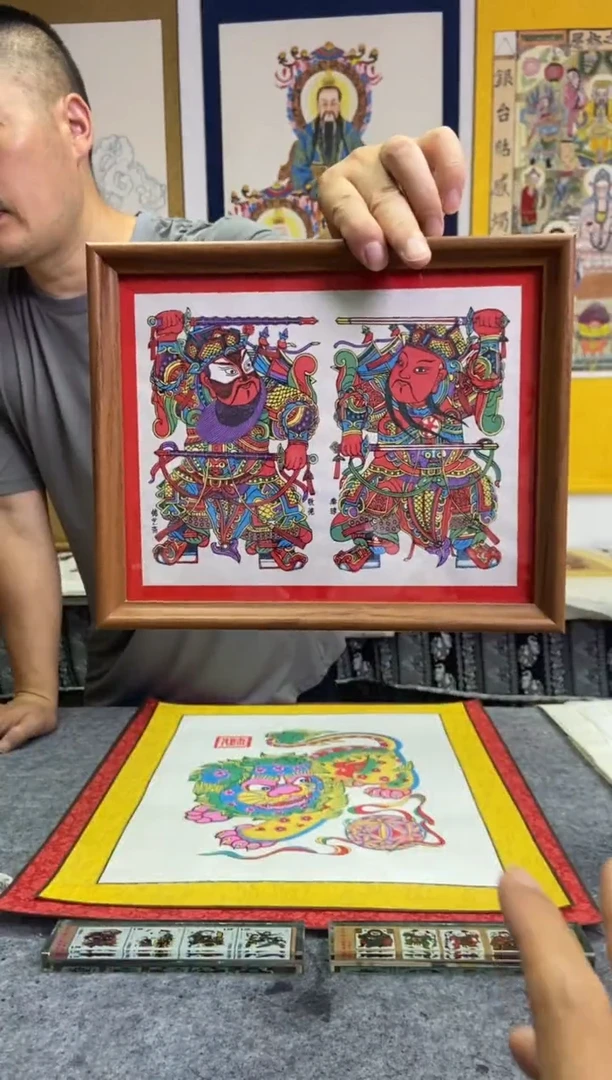 门神摆台手工制作精品年画