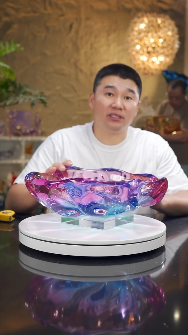 摆件设计款金红蓝果碗摆件