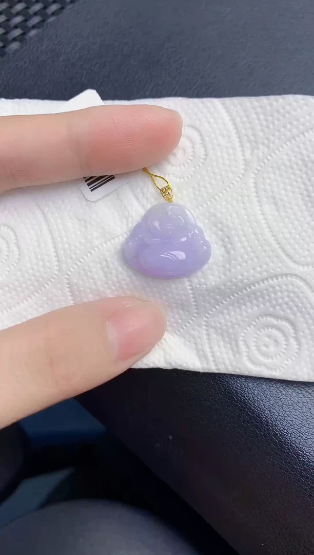 颈饰18K金镶嵌翡翠天然翡翠缅甸A货