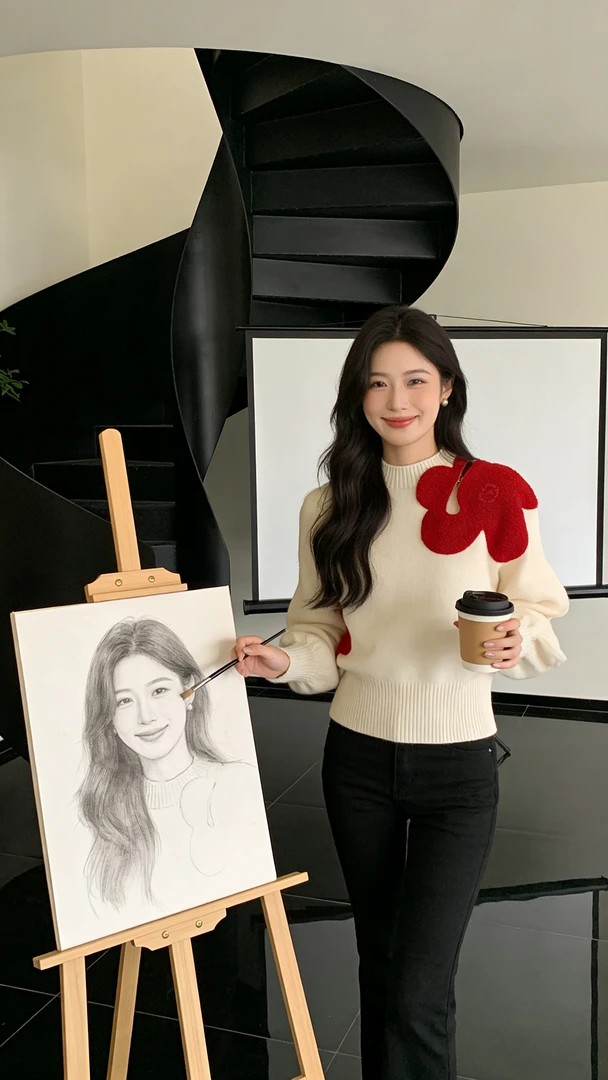 2025冬季软糯慵懒风上衣小众不撞款高级感超好看减龄白色花朵毛衣