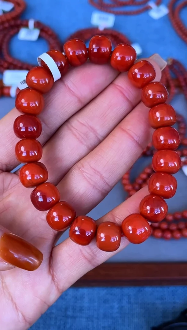未镶嵌手串南红玛瑙N49凉山瓦西料原矿SS级双色锦红单圈