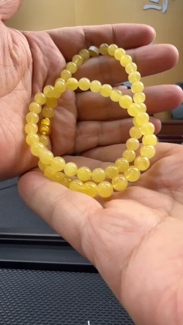 琥珀颈饰未镶嵌项链6-7mm