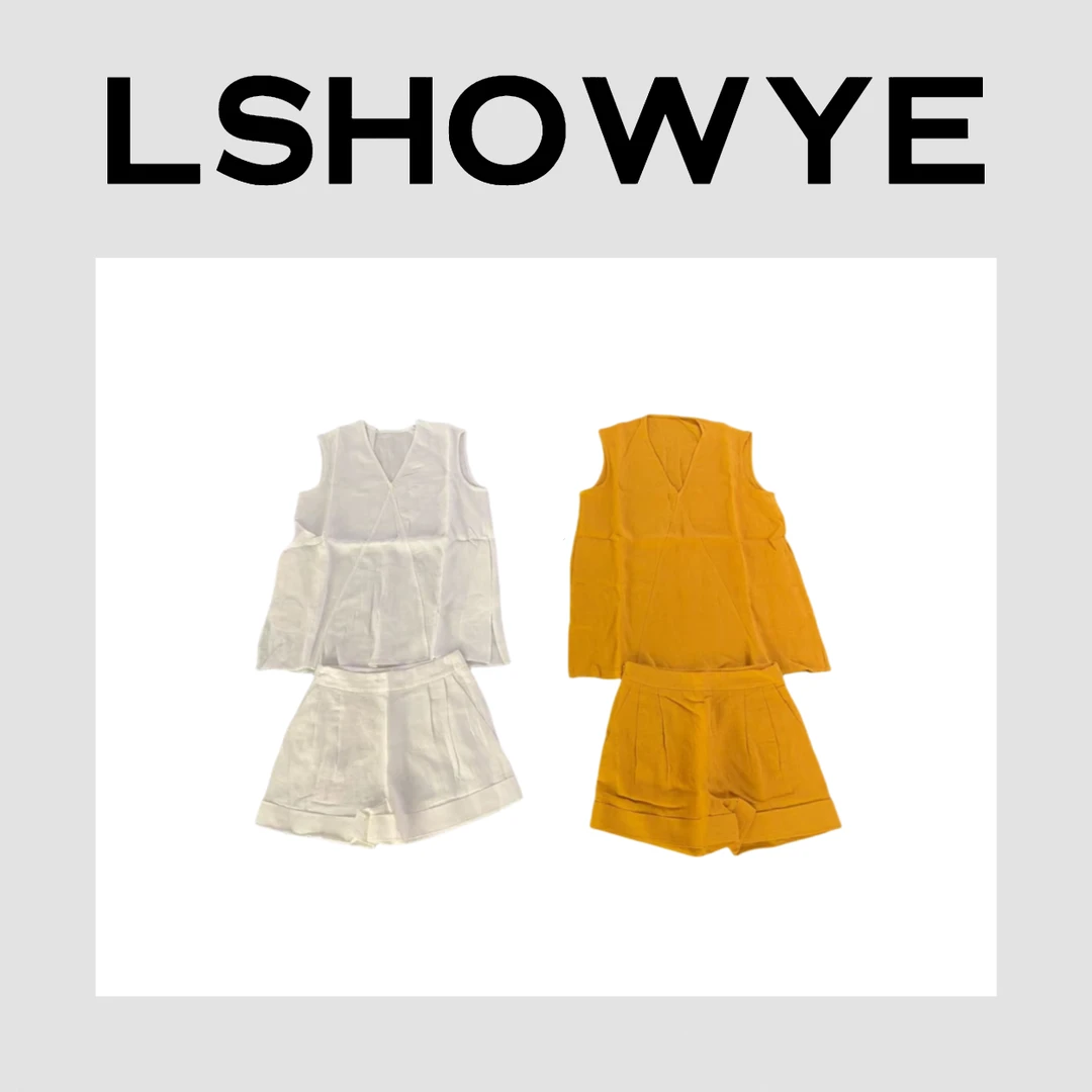 LSHOWYE｜窄V领宽松背心短裤套装 25M5255