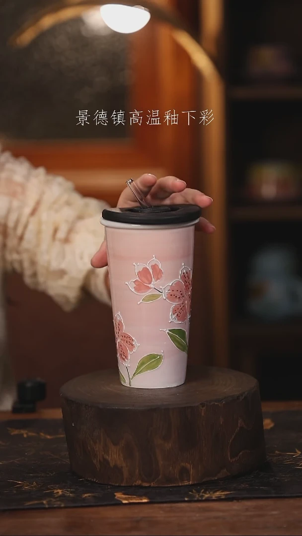 陶瓷景德镇高温釉下手绘陶瓷@L463@