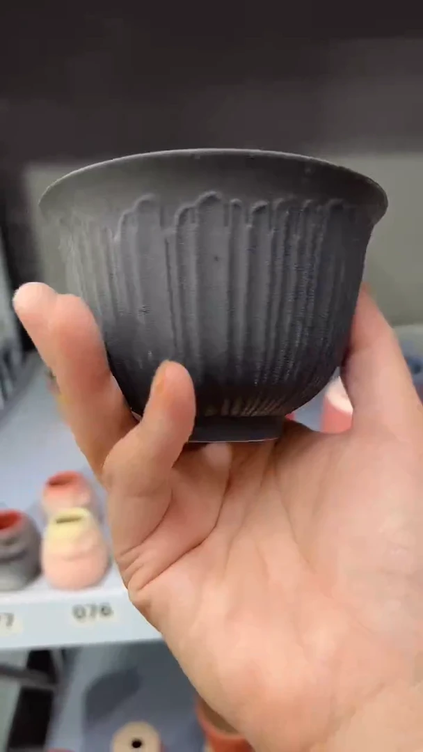 麦饭石粗陶多肉花盆口径9*6