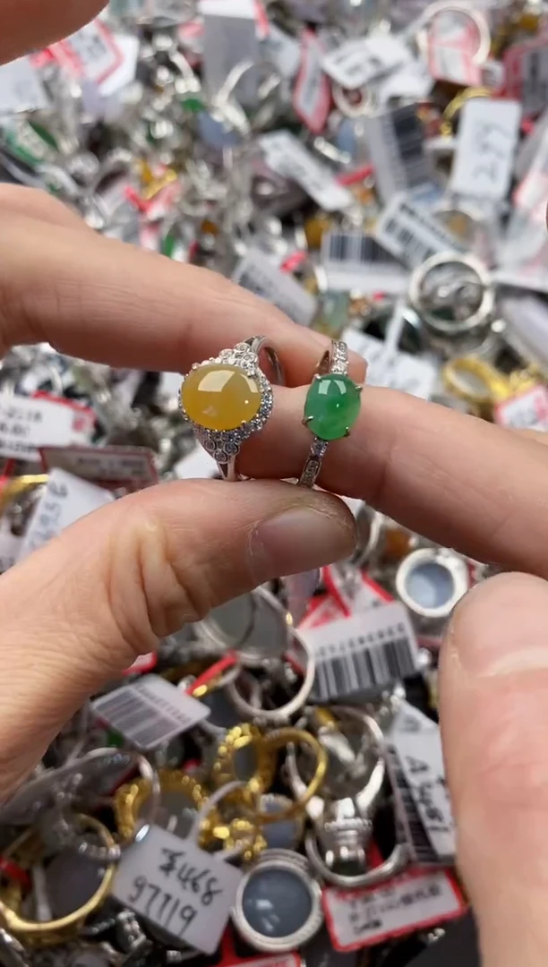 银S925镶嵌戒指翡翠222    10