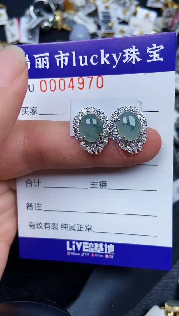 翡翠银S925镶嵌颈饰4970