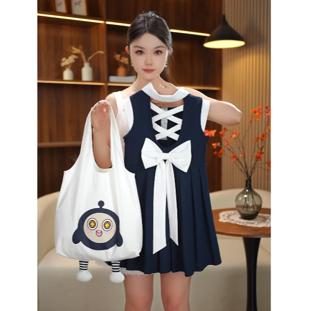 AODUOSEN/奥多森高端定制拼接交叉polo少女夏季休闲连衣裙（新）