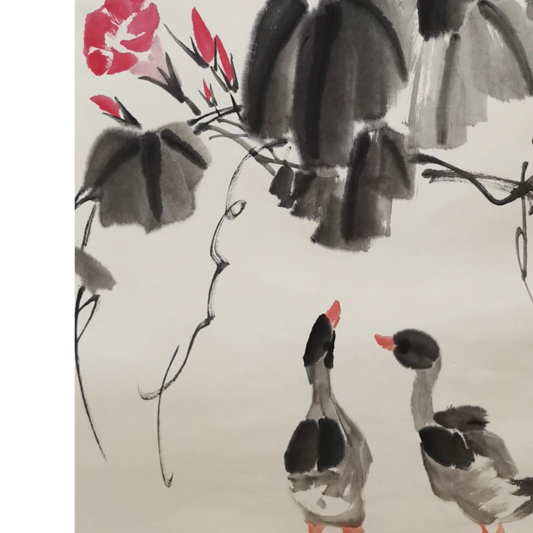 【辽拍】V250709-2-482《鸭子》（2.9平尺) 纸本镜片 DD4