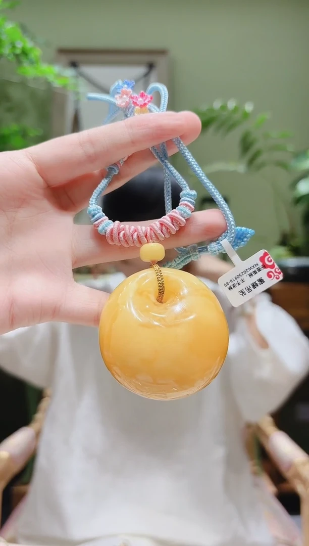 裸石蜜蜡未镶嵌蜜蜡绳编项链MXW0916-89/2号