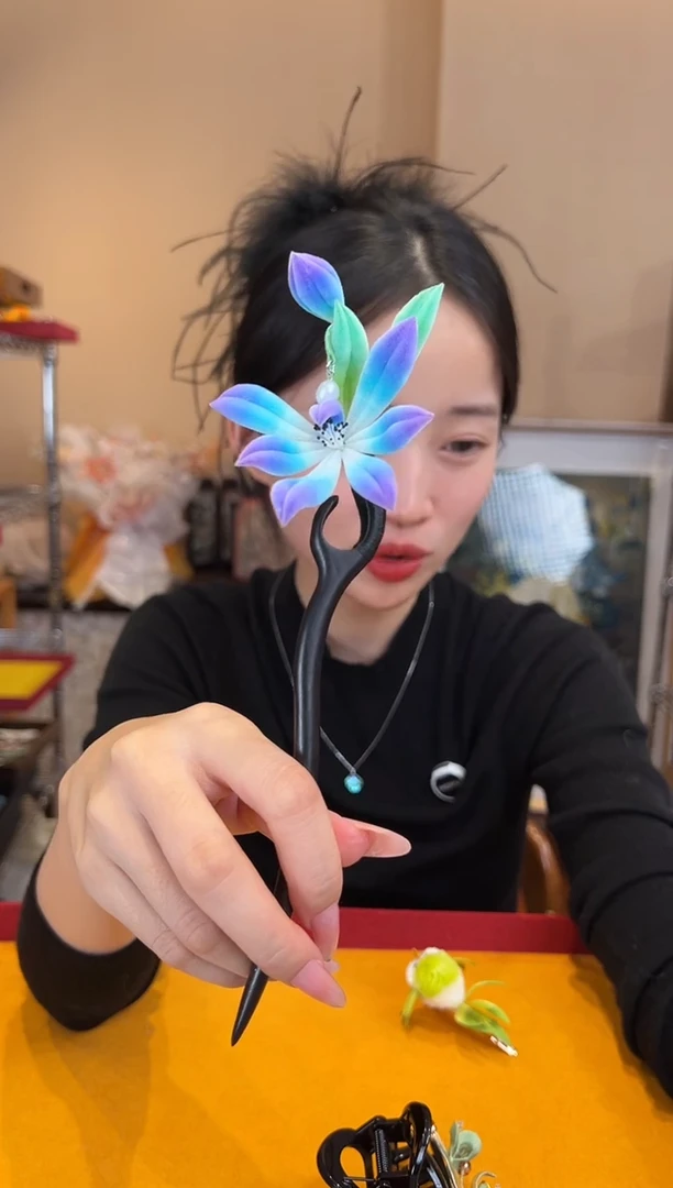 刺绣 非遗绒花（发饰）