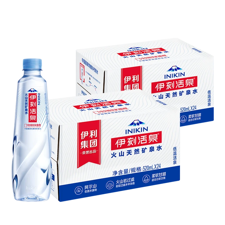 伊刻活泉火山低温活泉矿泉水520ml*24