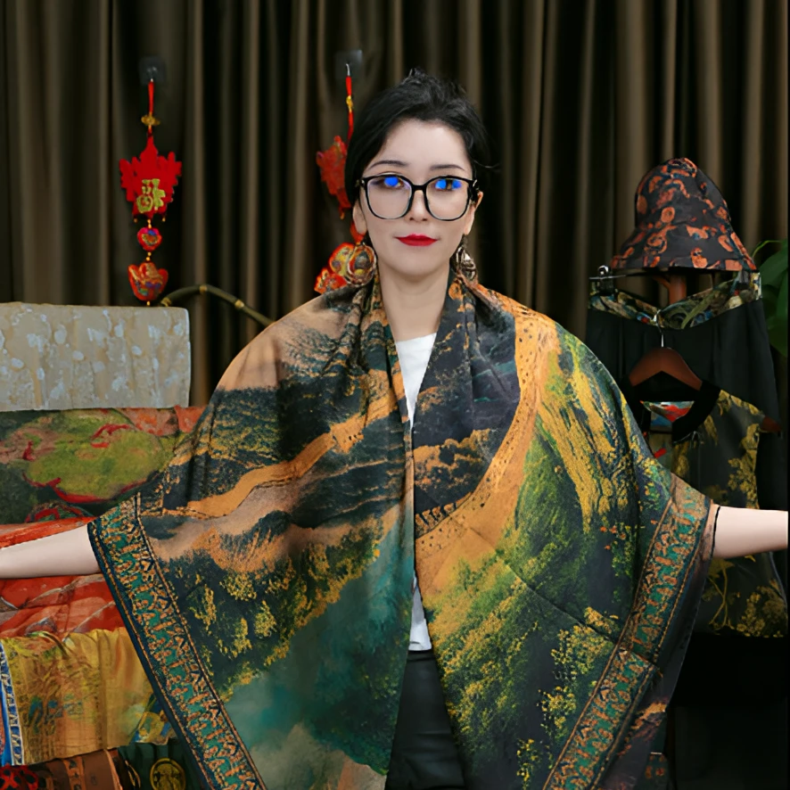 星悦｜万里长城｜香云优雅百搭140方巾9月