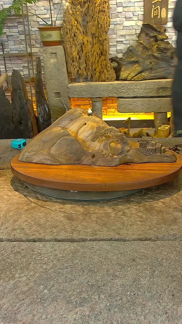 木金丝楠木山水摆件