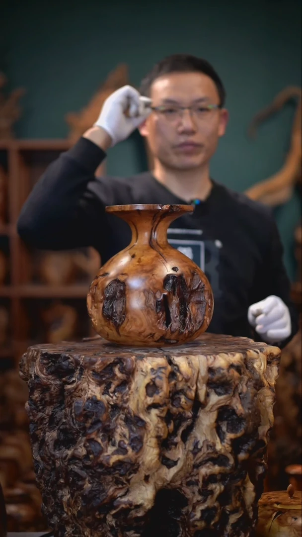 【闪购商品】枣木雷击枣木钱袋瓶