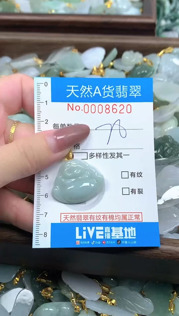 颈饰未镶嵌翡翠净货挂件-8620