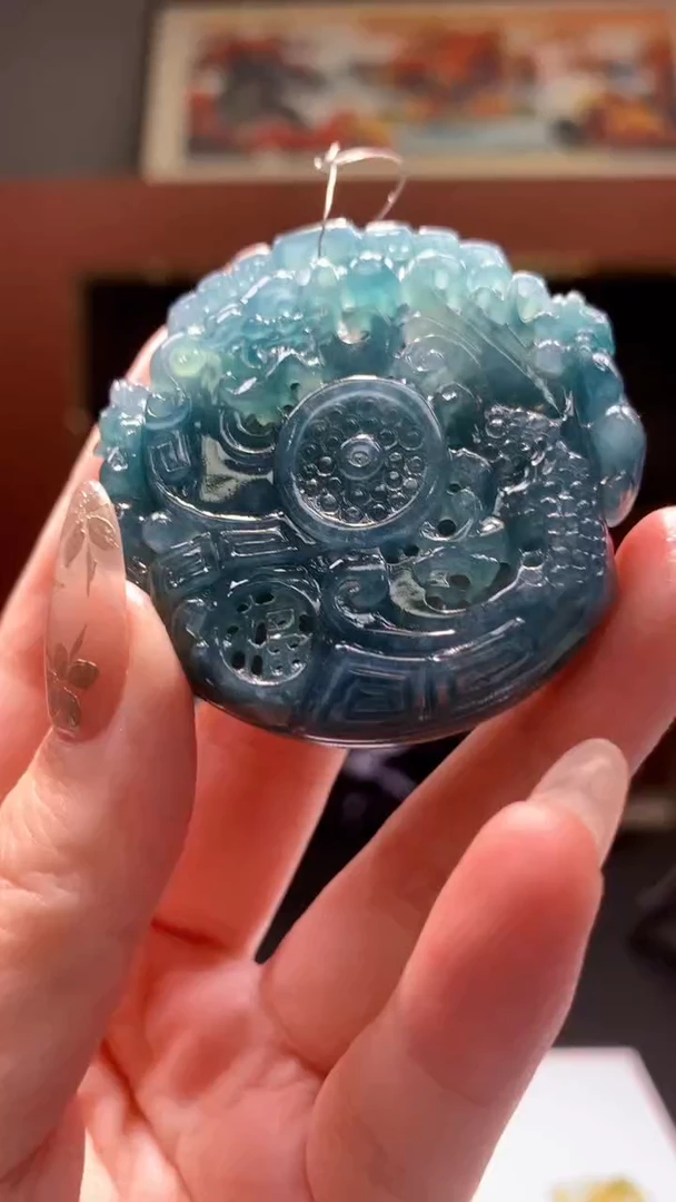 【闪购商品】定制翡翠未镶嵌8037yx-毛货挂件38