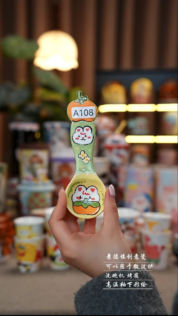 小兔勺景德镇陶瓷手工手绘创意瓷108