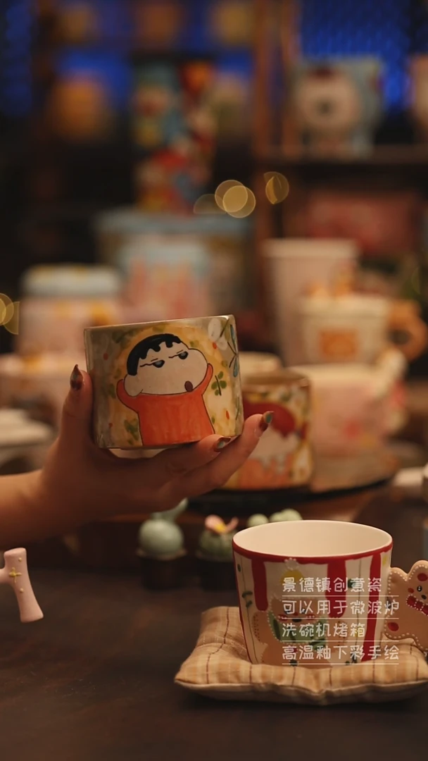 陶瓷景德镇可爱陶瓷釉下彩绘设计师款