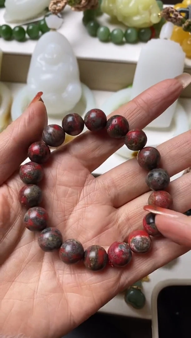 天然辰砂拂**舞手串