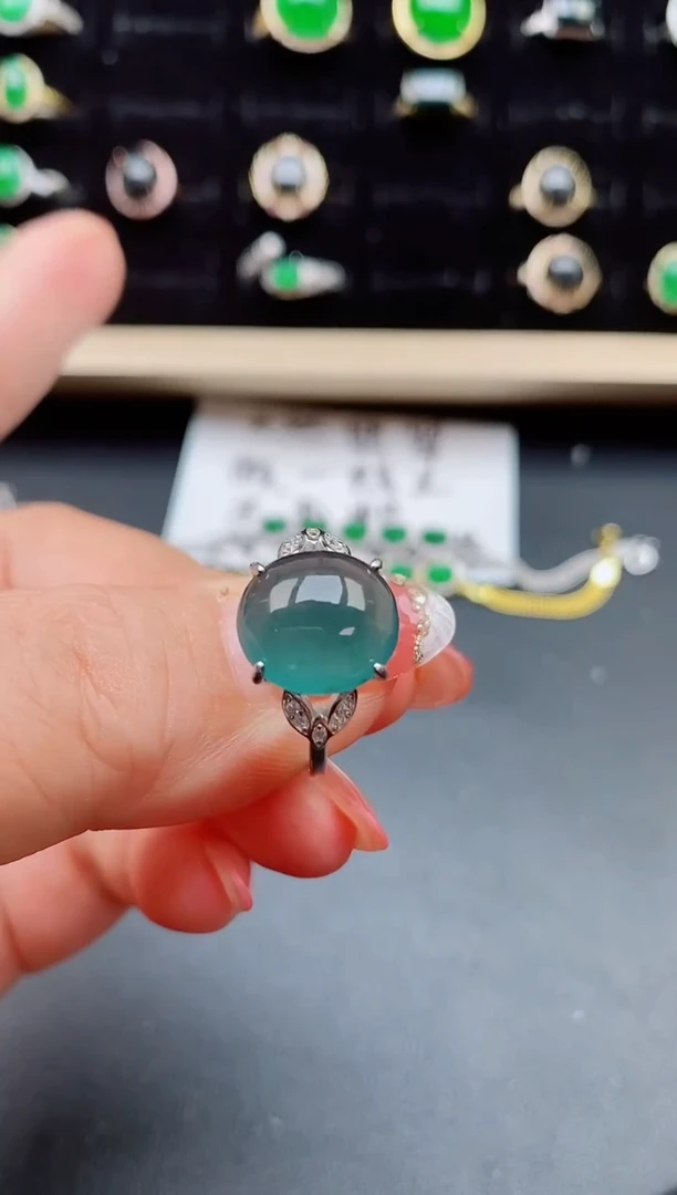 【闪购商品】翡翠戒指银S925镶嵌12121